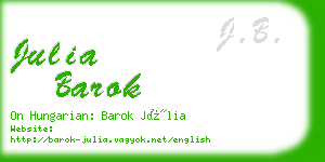 julia barok business card